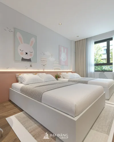Biên soạn không gian phòng ngủ đôi nuôi dưỡng tâm hồn trẻ thơ tại Quận 2, Tp HCM