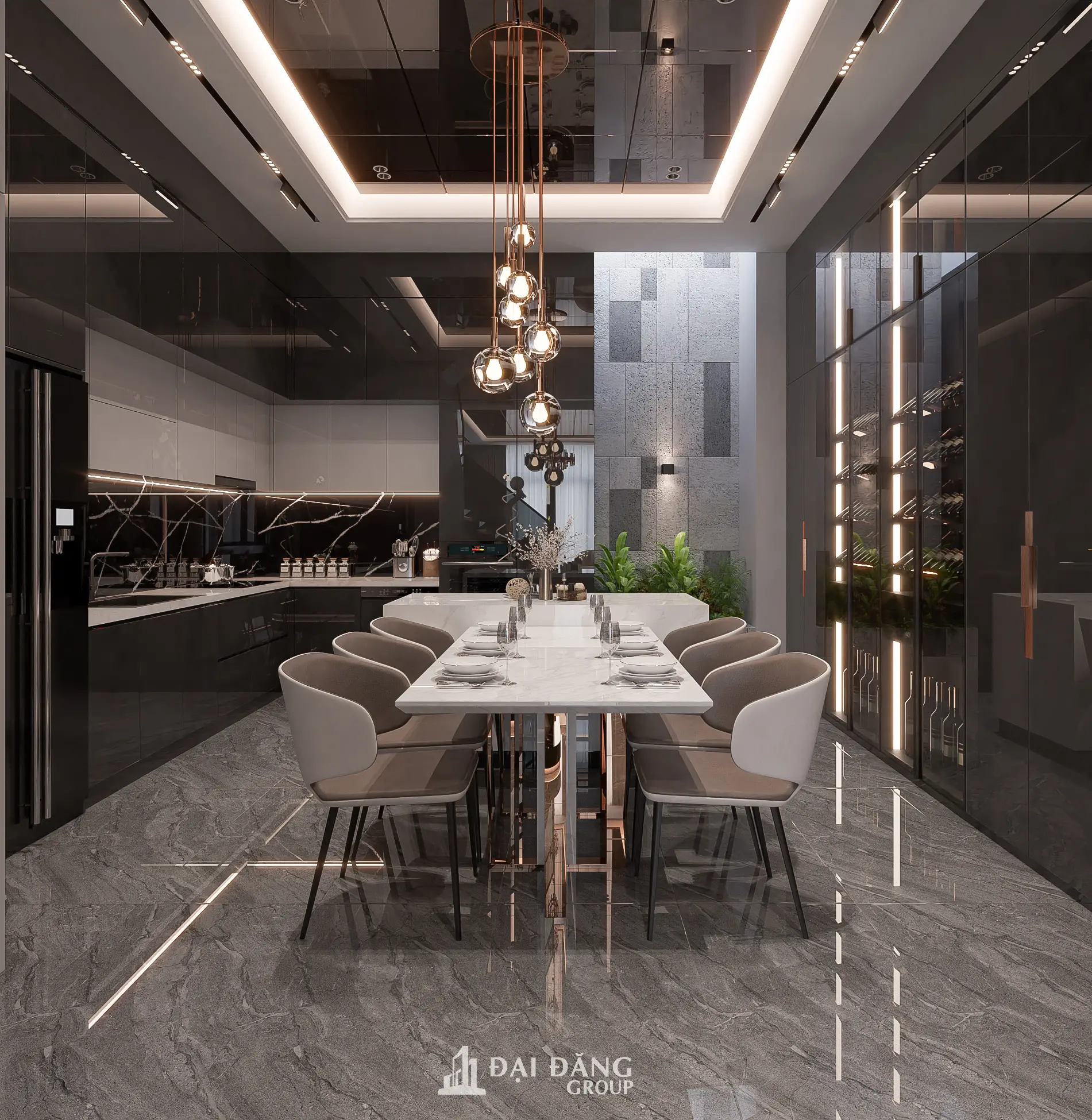 Biệt thự 01 – "The Dark Luxury" (Phong cách Hiện đại & Quyền lực)