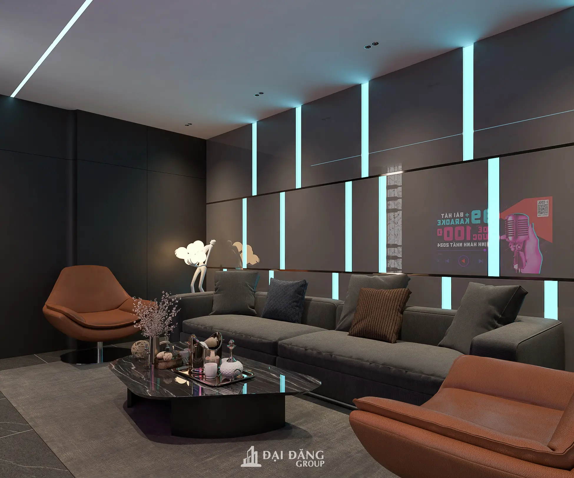 Thi công cách âm & nội thất hệ thống Karaoke hiện đại với không gian giải trí cao cấp