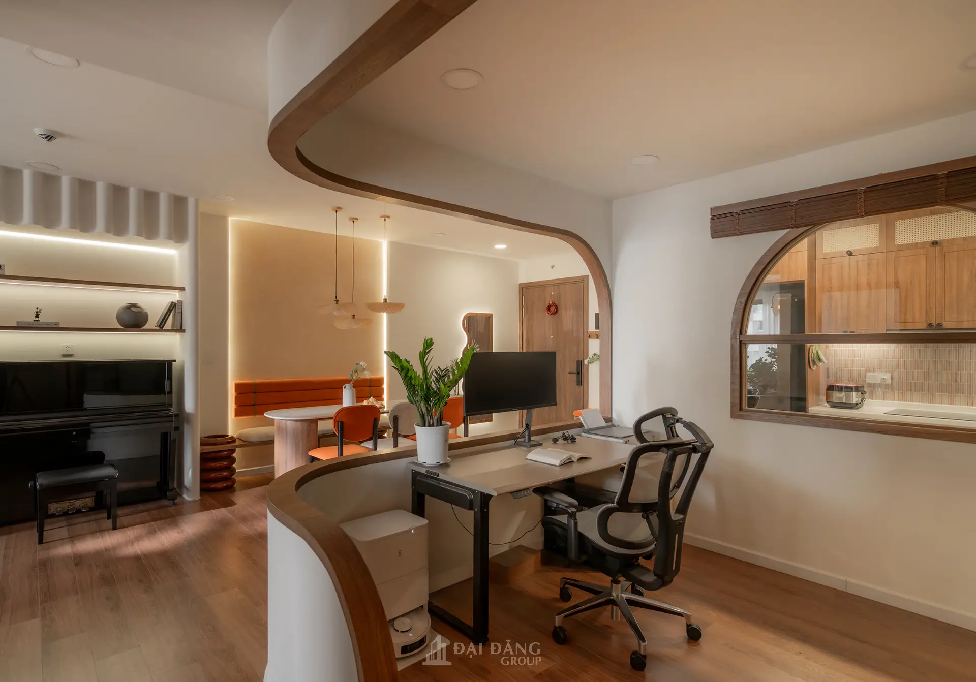 Tuyệt tác nội thất Chung cư Celesta Rise 2: Đẳng cấp nghệ thuật uốn cong