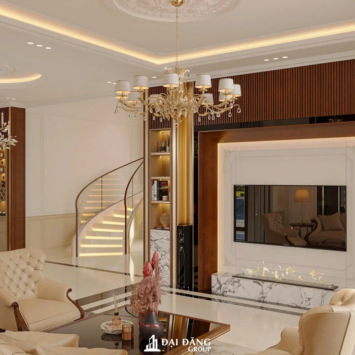 MẪU THIẾT KẾ NỘI THẤT NHÀ PHỐ TÂN CỔ ĐIỂN TẠI VĨNH PHÚC – ĐẲNG CẤP VÀ TINH TẾ TRONG TỪNG CHI TIẾT